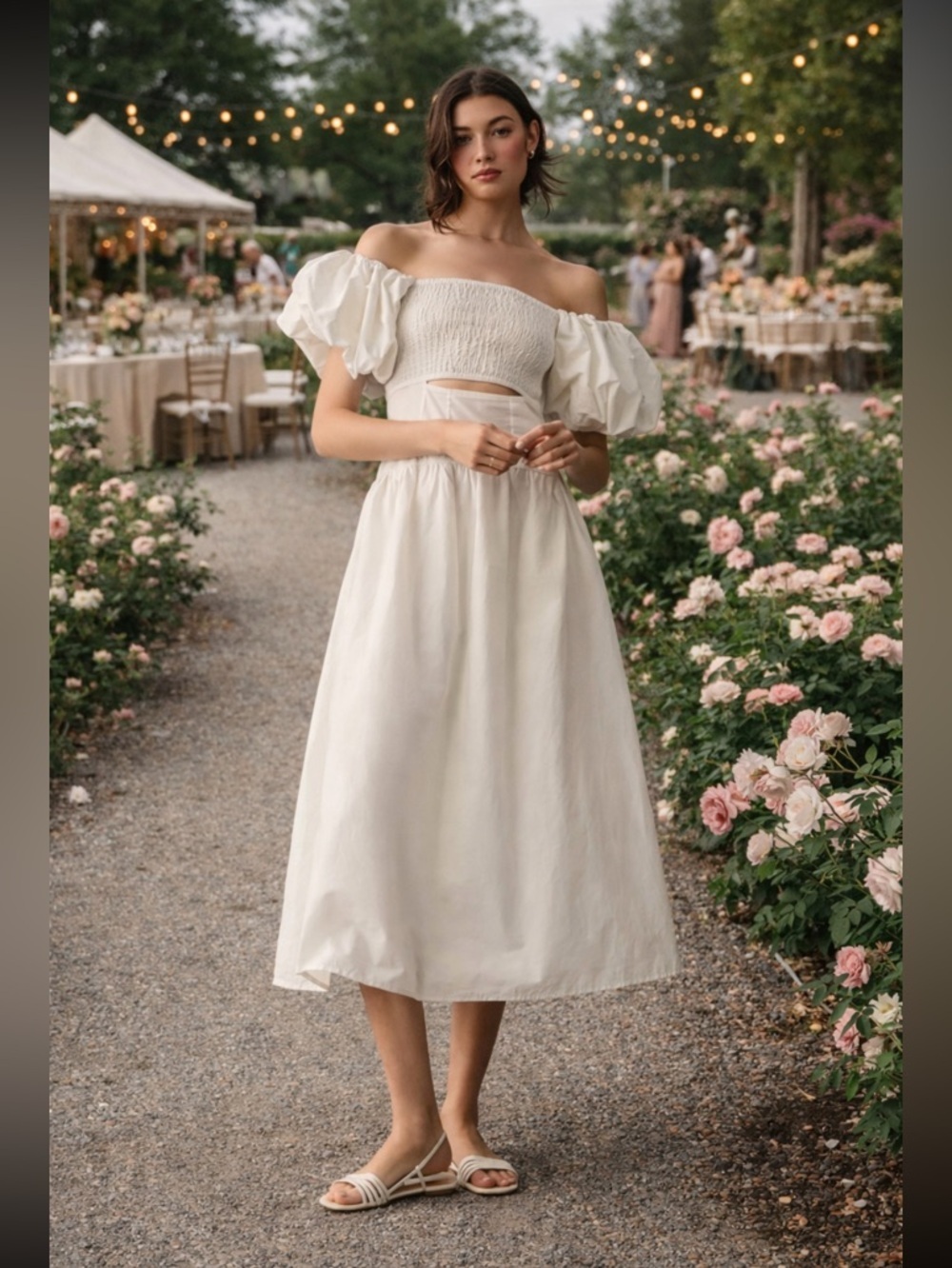 🎉RARE🎉 Anthropologie NWT Moon River Off-The-Shoulder Cutout Maxi Dress Size XXS.